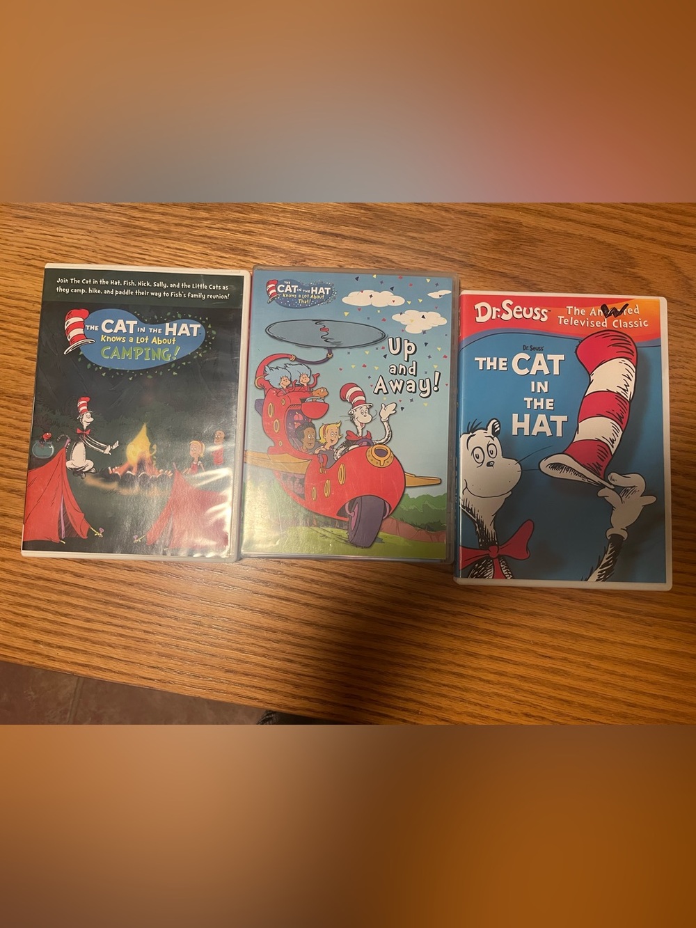 Lot of 3 Animated TV Classic Dvd’s Dr Seuss Cat in the Hat, Up and Away and camp